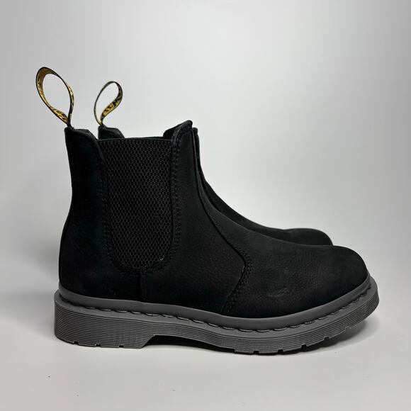Dr. Martens Unisex 2976 Mono Milled Nubuck WP Leather Chelsea Boots in Black - Picture 1 of 11